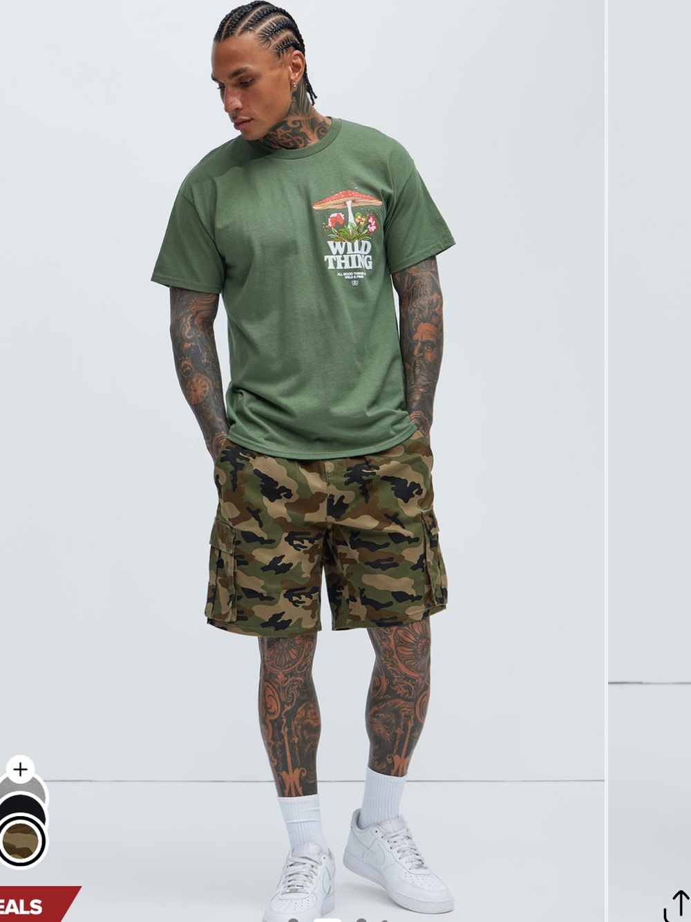 Fashion Nova Twill Volley Cargo Shorts - Camo